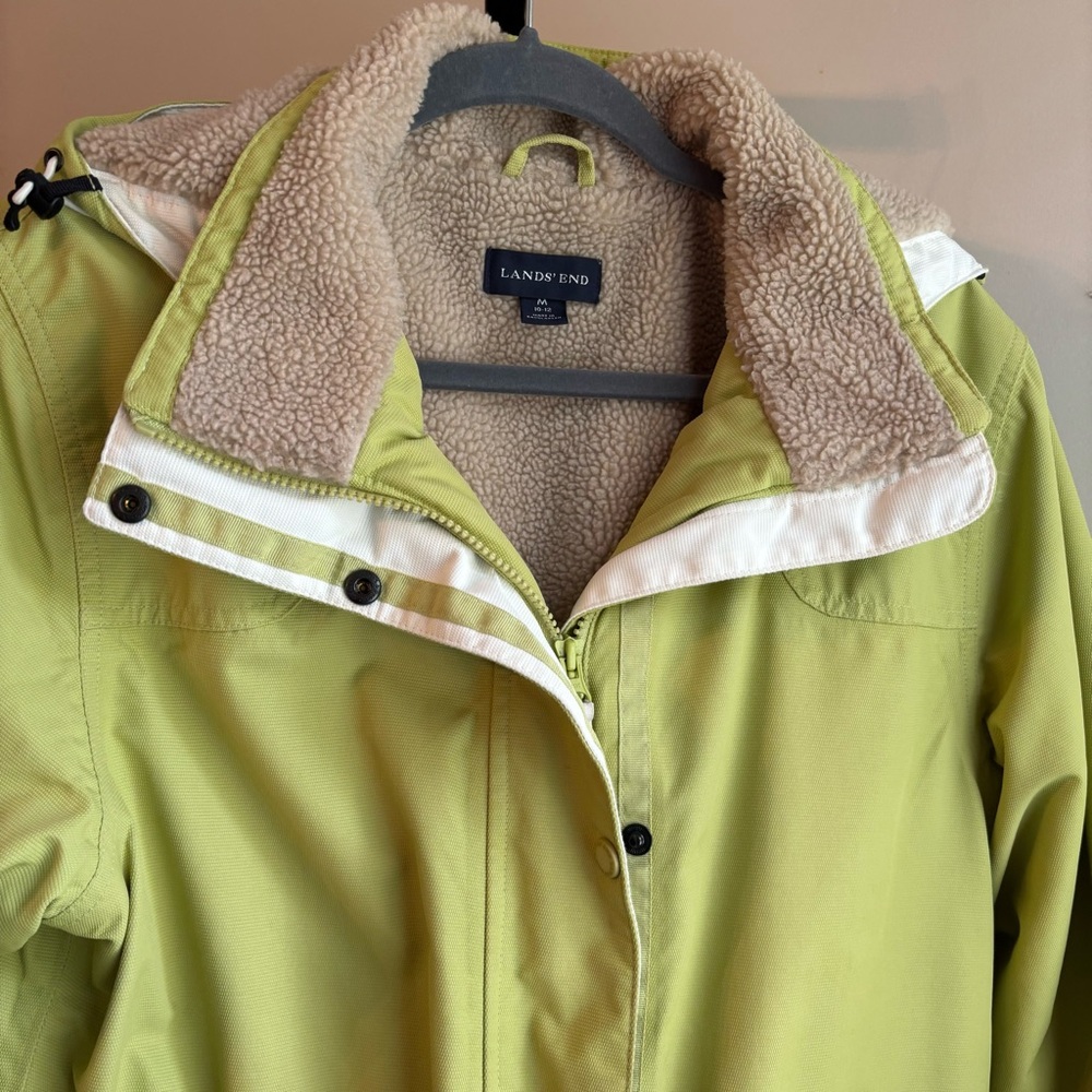 Lands' End Cream Sherpa Lined Jacket - Picture 3 of 10